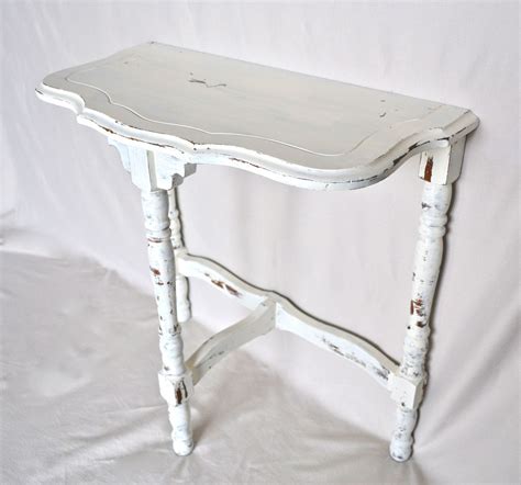 Vintage White Shabby Chic Distressed Entry Side Table Vanity Etsy