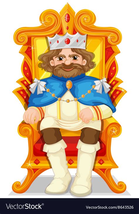 King Sitting On The Throne Royalty Free Vector Image