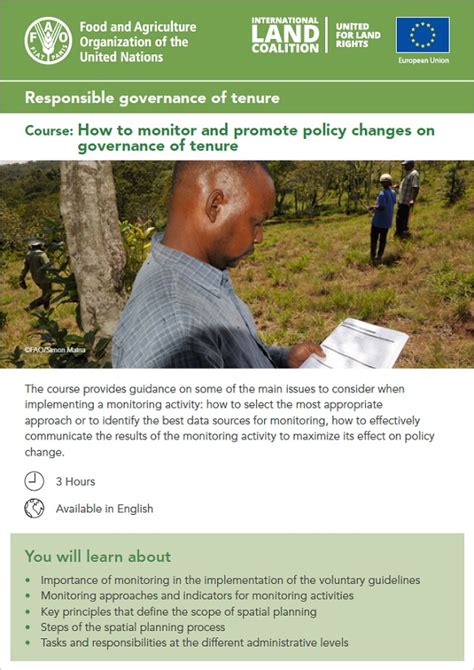 Responsible Governance Of Tenure How To Monitor And Promote Policy Changes On Governance Of