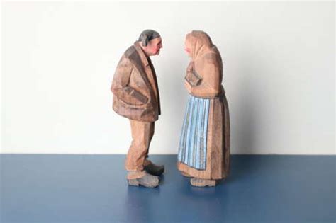 Folk Art Black Forest Swiss Huggler Wyss Farming Couple