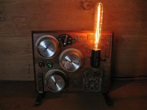 An Old Fashioned Radio With Some Lights On It S Side And The Light