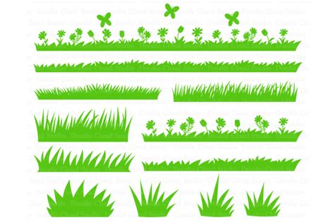 Grass SVG, Grass and Flowers SVG Files. Wild grass. Grass Clipart By