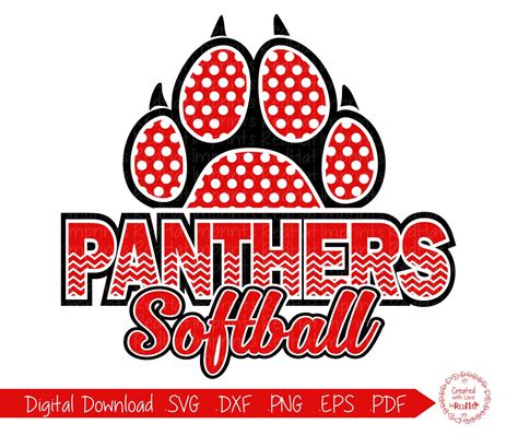 Panther Softball Svg Panthers Softball Svg Panther Etsy