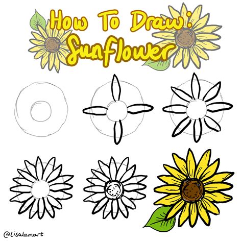 How To Draw A Sunflower Scyap