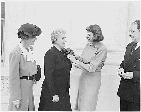 Actress Ingrid Bergman Pinning A Corsage On First Lady Bess Truman First Lady Vintage