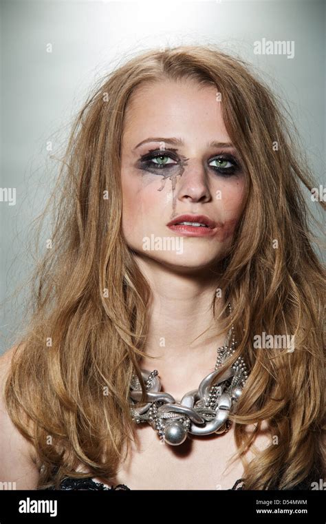 Sad Girl Smeared Cosmetics Crying Hi Res Stock Photography And Images