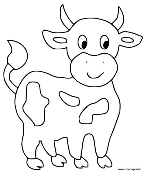 Coloriage Vache Animaux De La Ferme Facile