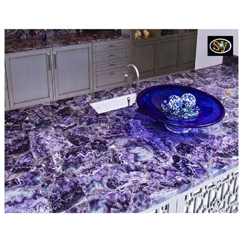 Amethyst Geode Polished Faux Marble Tile For Counter Top Wall And