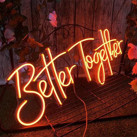 Better Together Neon Sign For Wedding Decor Wedding Custom Etsy