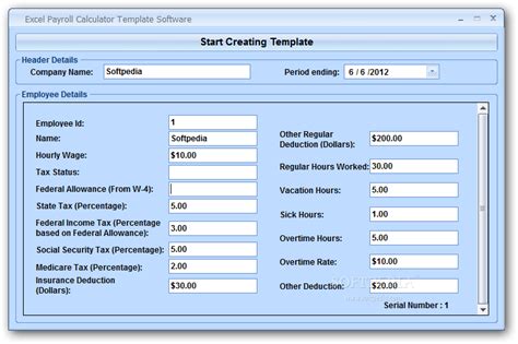 Download Excel Payroll Calculator Template Software 70