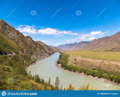 Waves Spray And Foam River Katun In Altai Mountains Siberia Russia