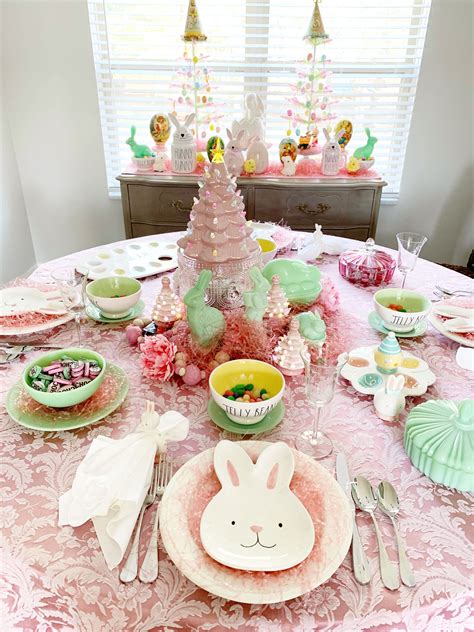 Easter Tablescape With Jadeite Bunny In 2021 Easter Tablescapes