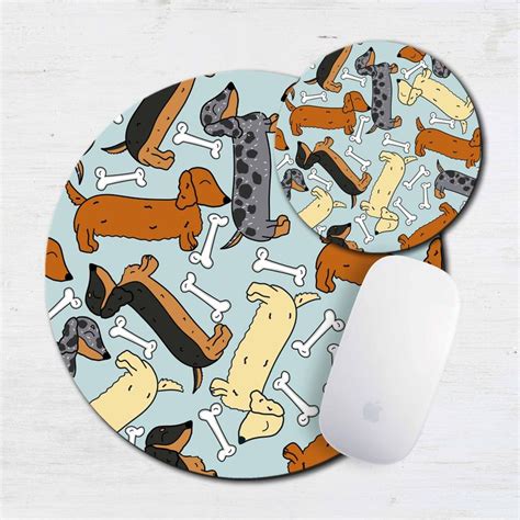 Dachshund Mouse Pad Coaster Mouse Pad Pad Neoprene Rubber