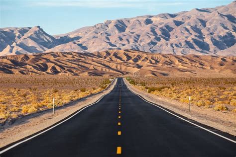 A Road Runs In The Death Valley National Park California Usa Stock