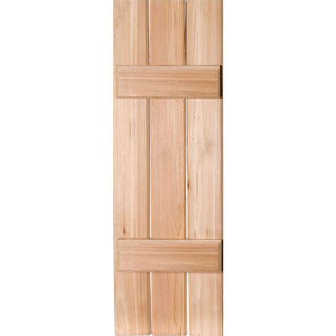 In attaching your battens, measure from 8 to 12 inches from the top and bottom and put on some wood. Ekena Millwork 12 in. x 42 in. Exterior Real Wood Pine ...