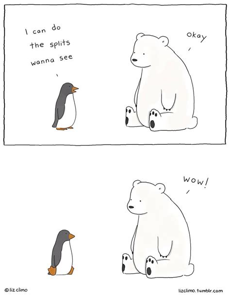 Penguin And Polar Bear Funny Animal Comics Funny Drawings Liz Climo