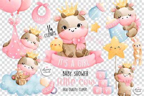 Baby Cow Clipart Baby Girl Clipart Baby Shower Cow Clipart Baby Sho
