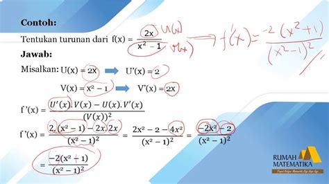 Rumus Turunan Fungsi Aljabar Part Matematika Wajib Xi