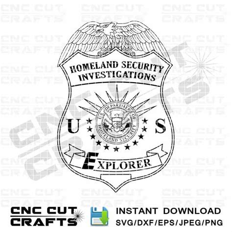 Homeland Security Investigations Svg Logo Monogram Hci Explorer Badge