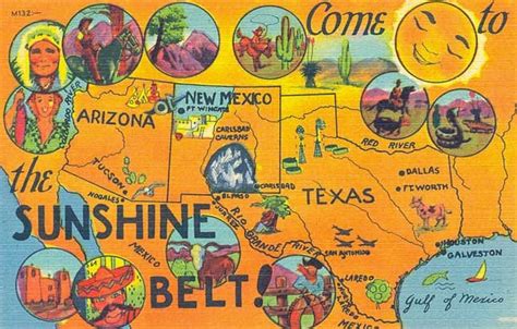 Postcardy The Postcard Explorer Map Sunshine Belt Arizona New