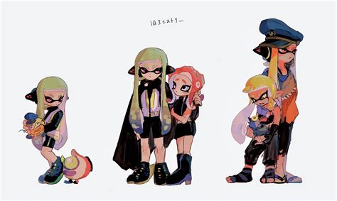 Inkling Player Character Inkling Girl Octoling Player Character Octoling Girl Agent 8 And 4