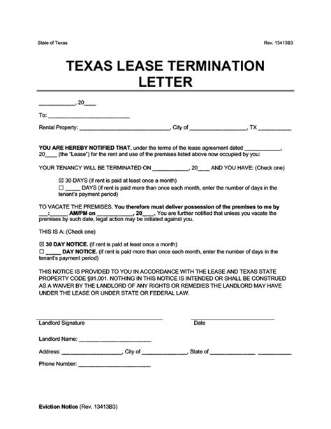 Days To Vacate Texas Form Sample Notice To Vacate Letters Pdf Word Sample