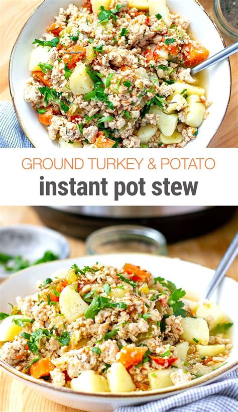 Add the ground turkey and chopped olives to the instant pot; Instant pot Ground Turkey & Potato Stew (Whole30, Gluten ...