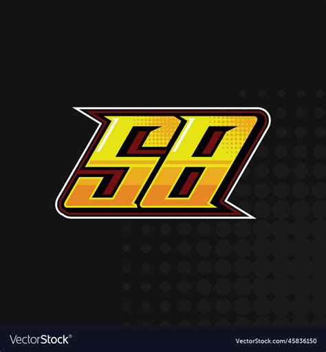 Race Number 58 Logo Design Royalty Free Vector Image