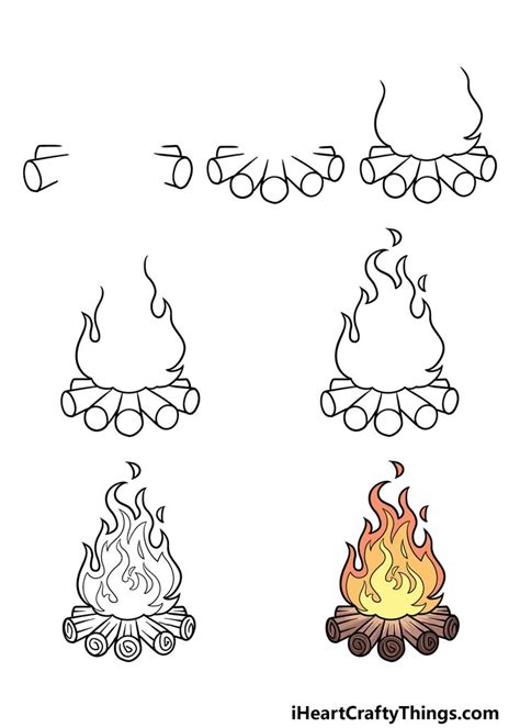 How To Draw A Campfire A Step By Step Guide Campfire Drawing Fire