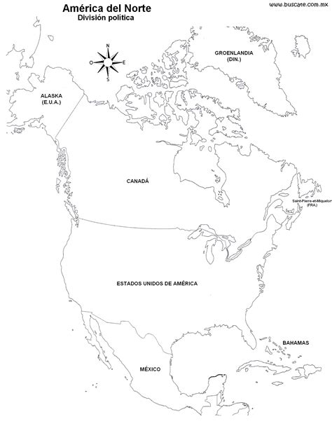 mapa da américa do norte para colorir