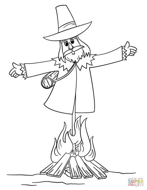 Guy Fawkes Effigy Burning Coloring Page Free Printable Coloring Pages