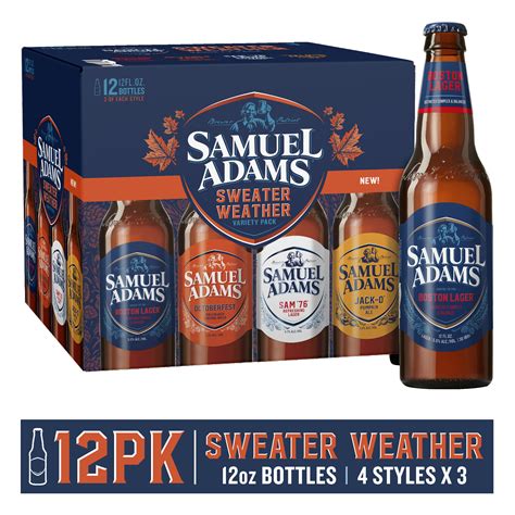 Samuel Adams Fall Variety Seasonal Beer 12 Pack 12 Fl Oz Bottles