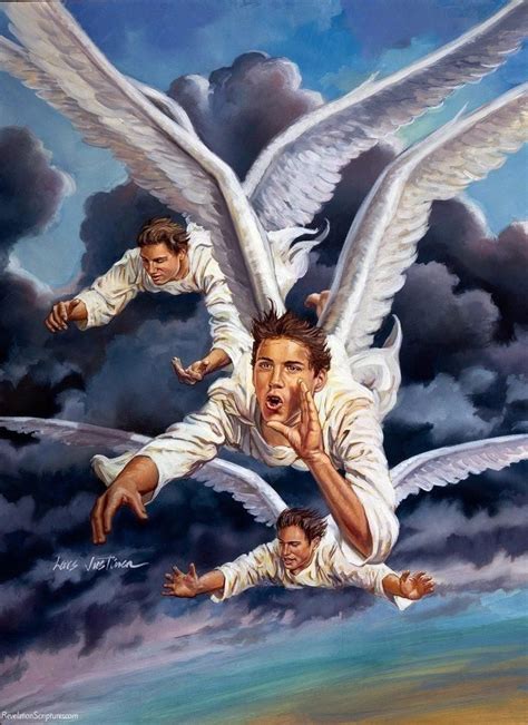 3 Angels Declaring Everlasting Gospel To Earth Angel Pictures Angel