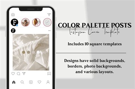 Color Palette Post Templates Canva Template Instagram Etsy