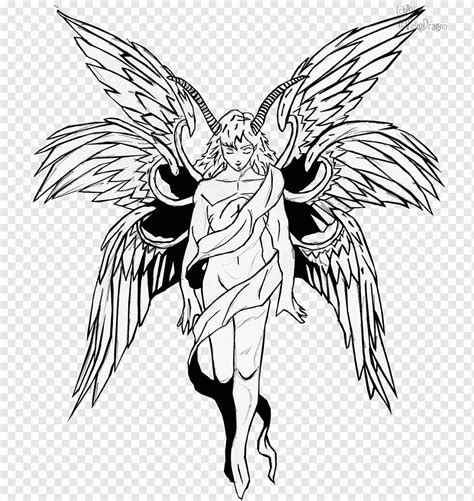 Lucifer Line Art Michael Fallen Angel Drawing Angels Monochrome