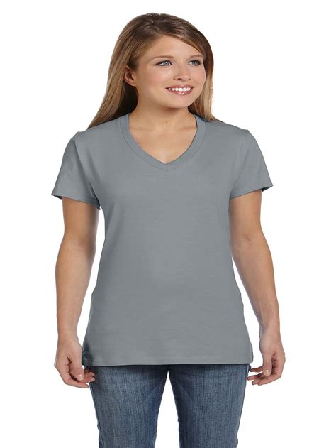 Hanes - Hanes Women's Nano-T V-Neck T-Shirt, Style S04V - Walmart.com 