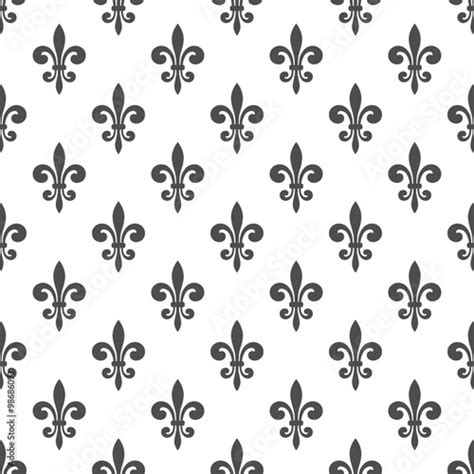 Seamless Pattern With Fleur De Lis On A White Background Graphics For