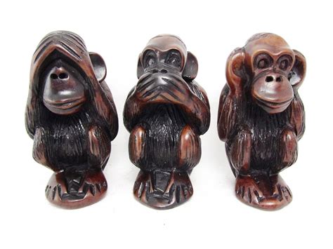 Buy Blue Orchid Wise Monkeys Statues See No Evil Hear No Evil