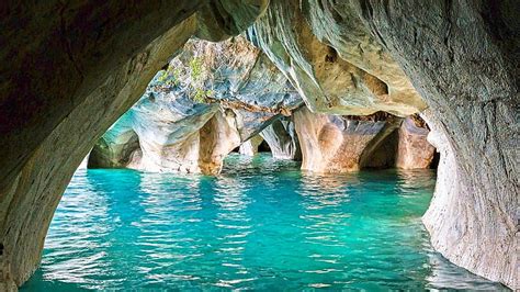 Hd Wallpaper Body Of Water Under Gray Rock Formation Marble Caves