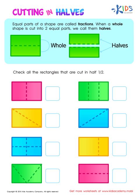 Halves 1st Grade Math Worksheet Greatschools Fraction Worksheets For