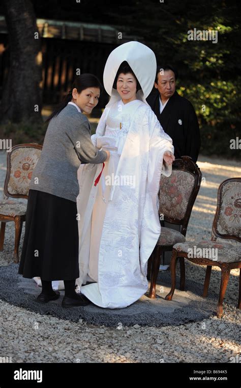 After A Japanese Wedding Ceremony The Bride Has Her Wedding Dress