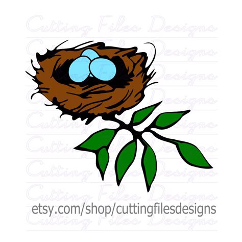 Bird Nest Svg Design Cutting File Also Includes Png For Etsy