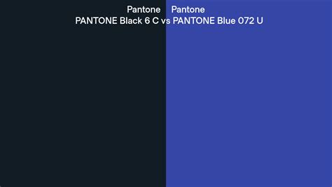 Pantone Black 6 C Vs Pantone Blue 072 U Side By Side Comparison