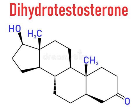 Dihydrotestosterone Or Dht Androstanolone Stanolone Hormone Molecule