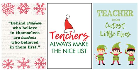 Free Printable Teacher Thank You Christmas Cards Rose