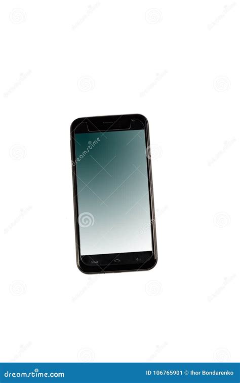 Modern Smartphone With Blank Screen Isolated On White Background Stock