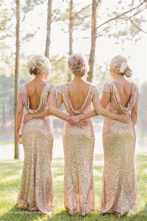 15 Stunning Gold Wedding Ideas Metallic Bridesmaid Dresses Bridesmaid Dresses Sequin