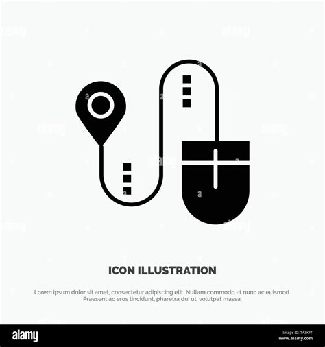 Mouse Location Search Computer Solid Black Glyph Icon Stock Vector