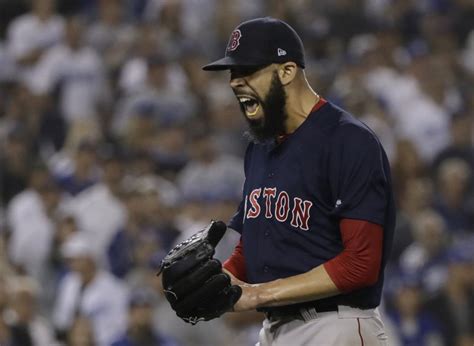 David Price Reacts After The Third Inning In Game 5 Of The World Series