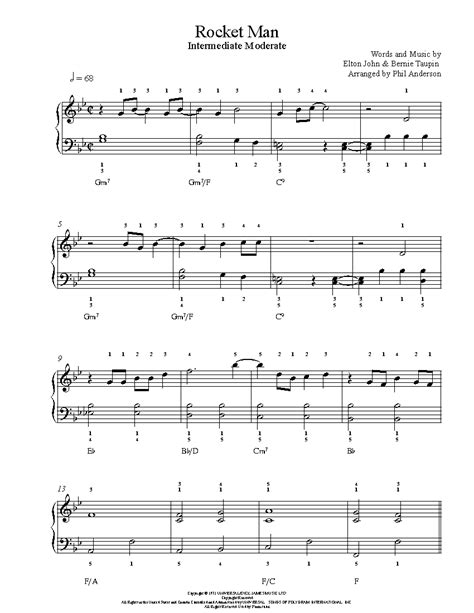 You are on page 1. Rocket Man by Elton John Piano Sheet Music | Intermediate Level